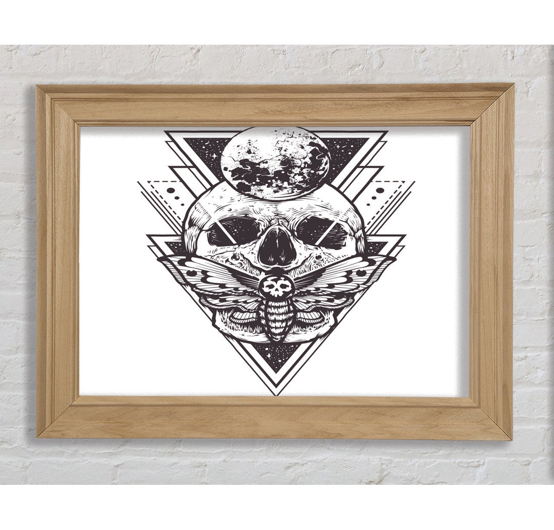 Death Moth Skull Triangles - Einzelne Bilderrahmen Kunstdrucke