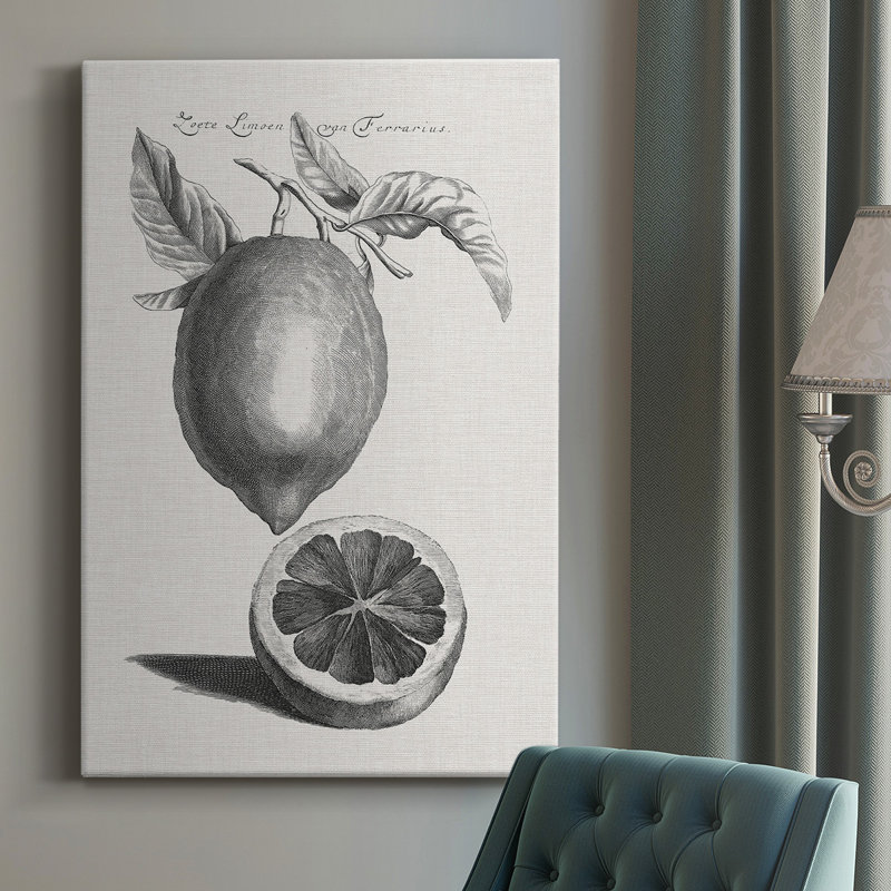 Antique citrons et oranges III - peinture sur toile tendue, H 18 po x l 12 po x P 1 po