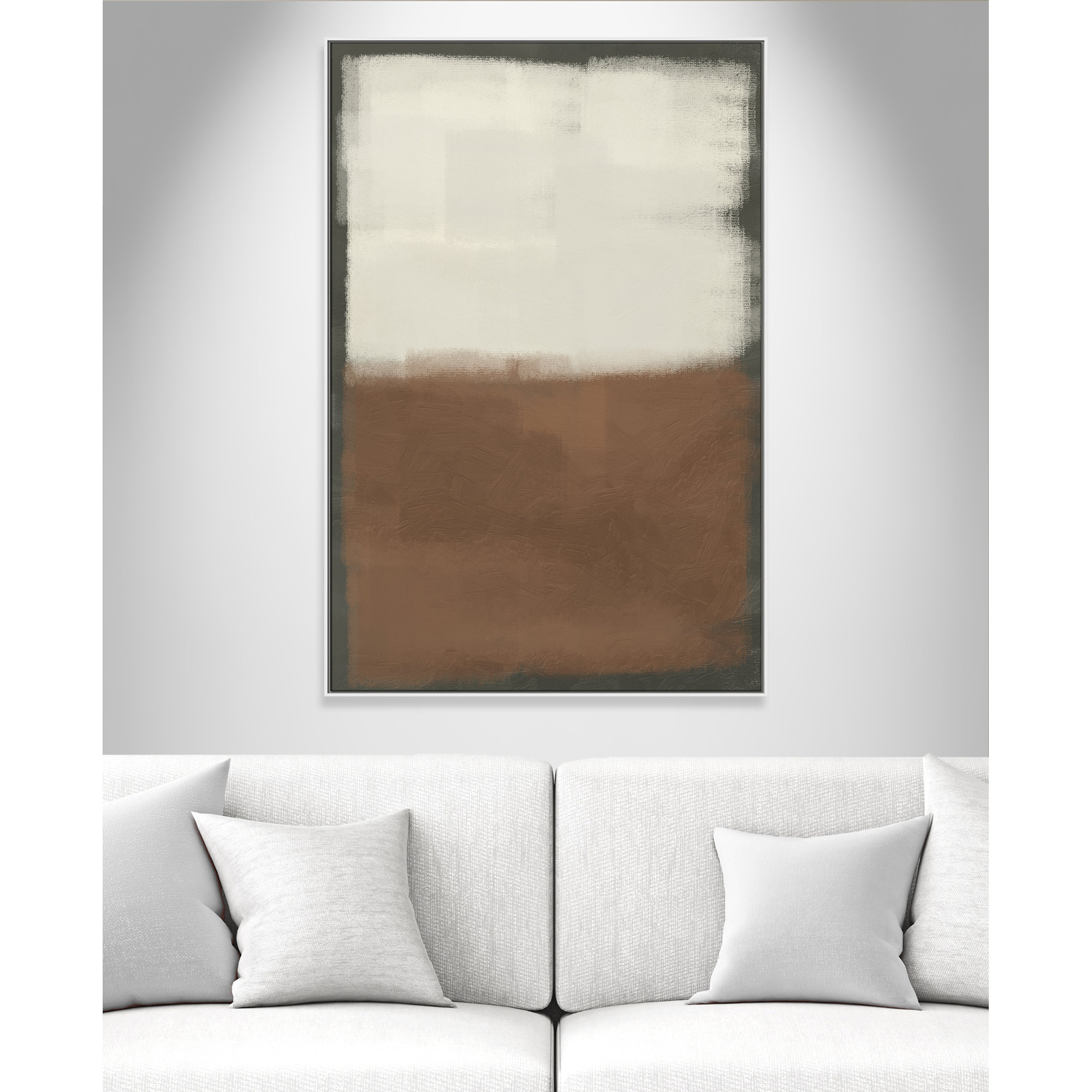 Alabaster Burst 2 - Floater Frame Print on Canvas, White , 61.5" H x 41.5" W x 2" D