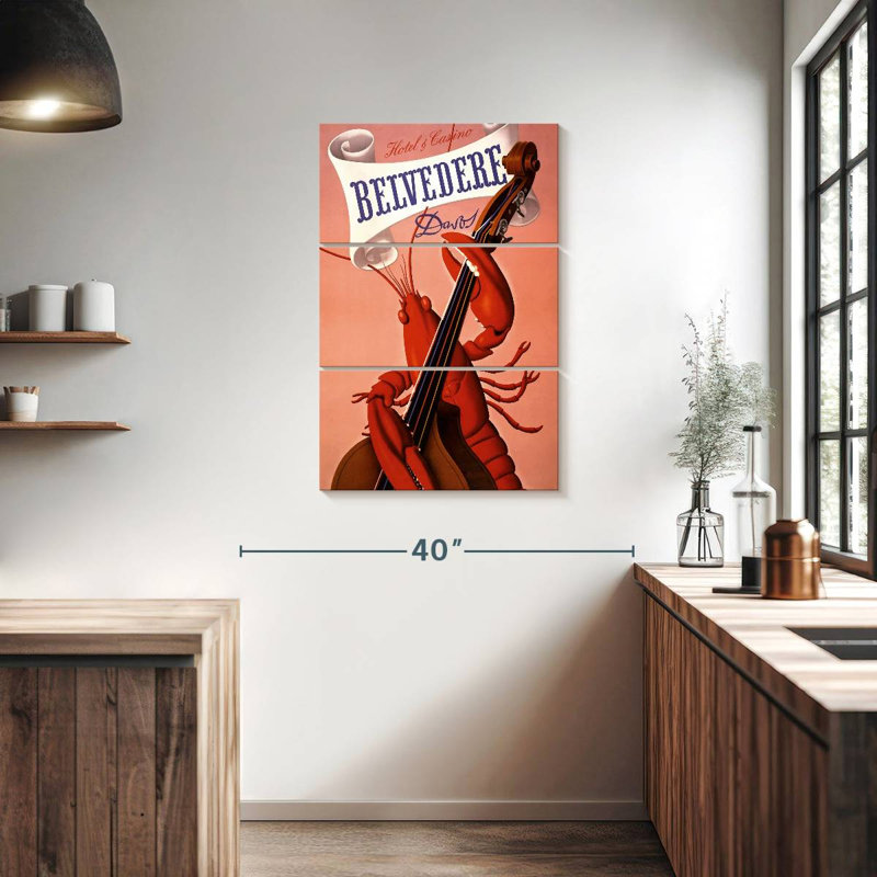Ketti Lobster Playing Cello, 38" H x 24" W