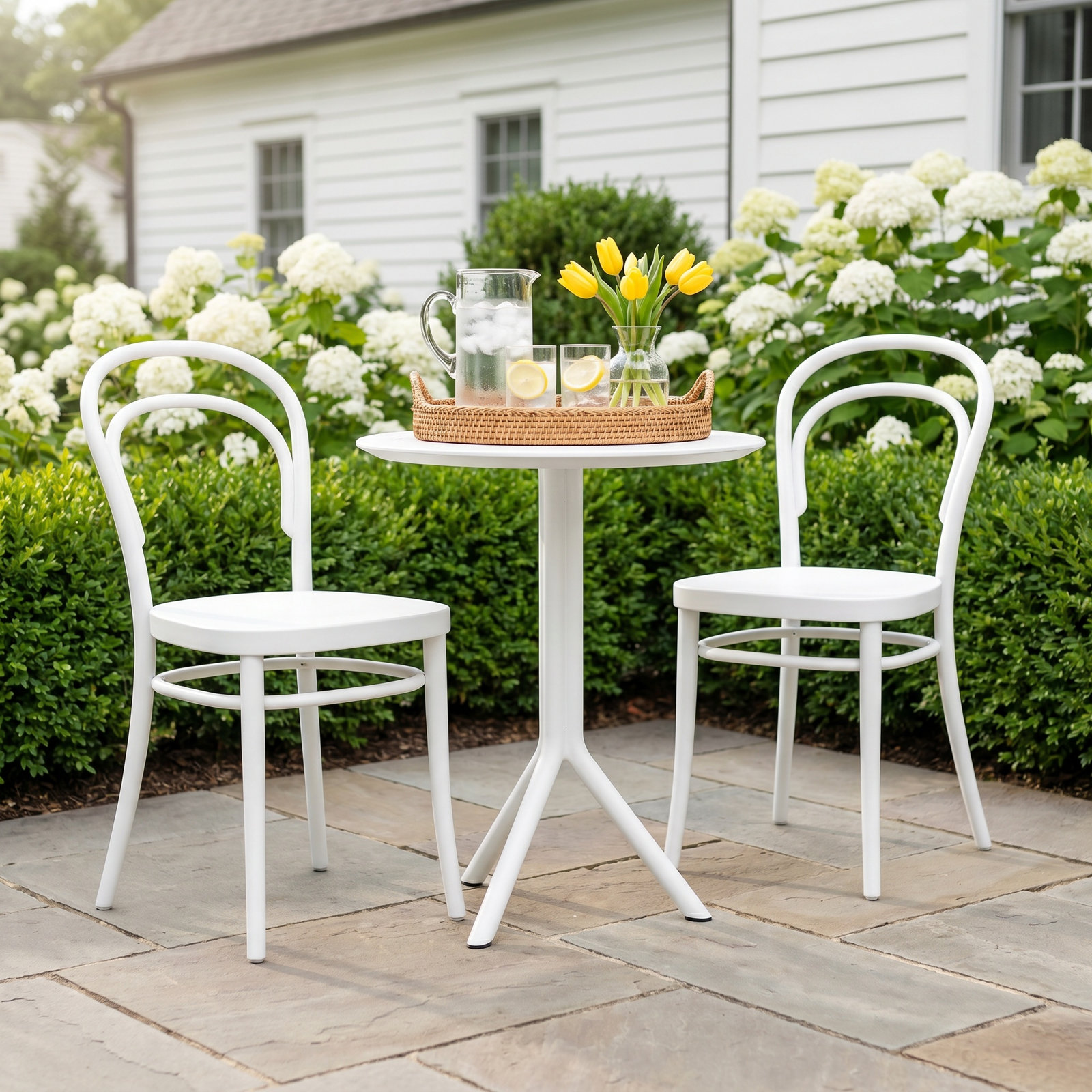 Farrah 24'' Round 2-Person Bistro Set, White