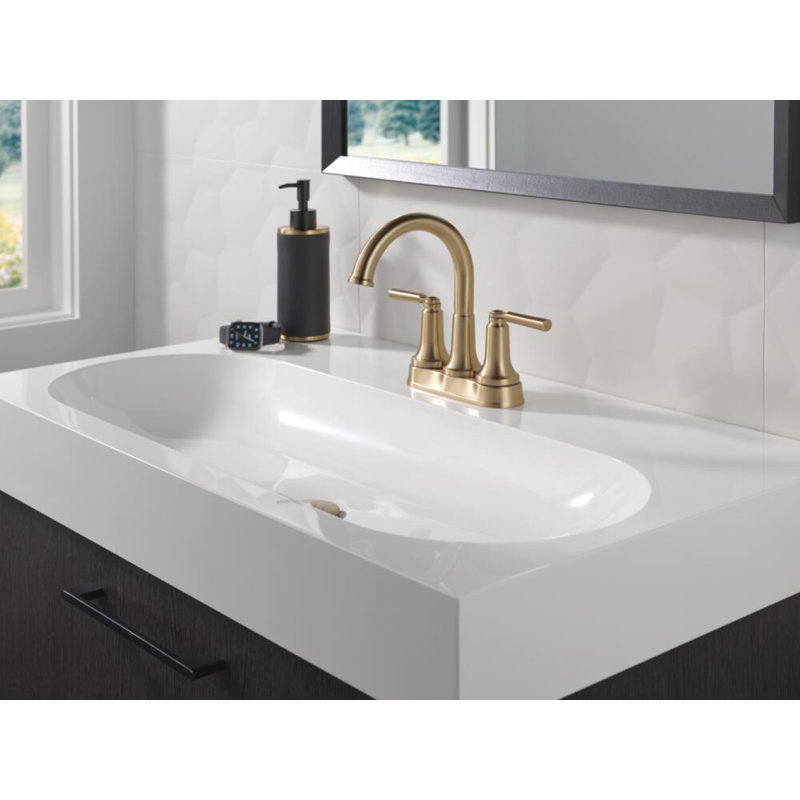 SAYLOR Centerset Bathroom Faucet with Drain Assembly, 2-handle Bathroom Sink Faucet, Champagne Bronze