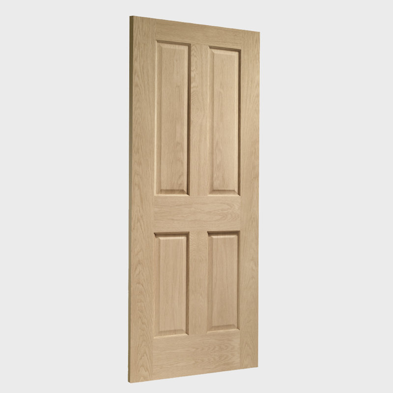 Internal Oak Pre-Finished Victorian 4 Panel, 1981mm H x 838mm W x 35mm D