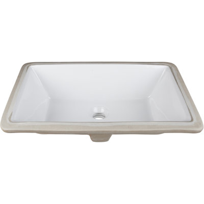 Hardware Resources 13.37 " Porcelain Rectangular Bathroom Sink