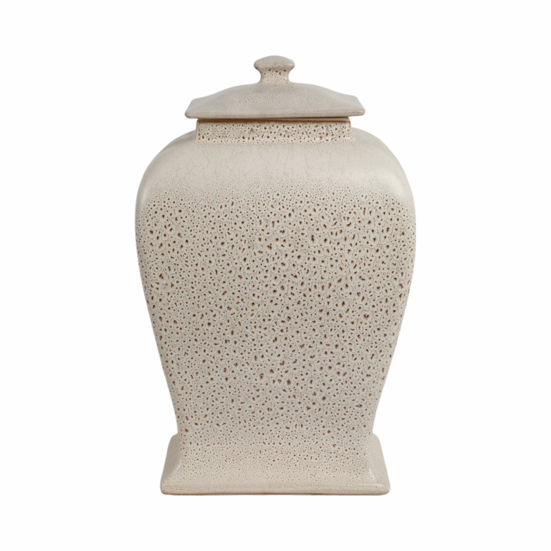 Townsend Handmade Stoneware Jar, 20" H x 8" W x 12" D, Beige