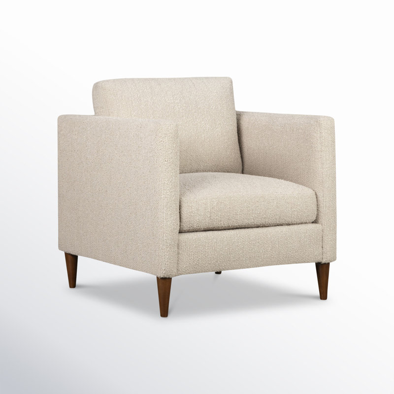 Clifford Upholstered Custom Armchair, Davis Chateau Gray Bouclé