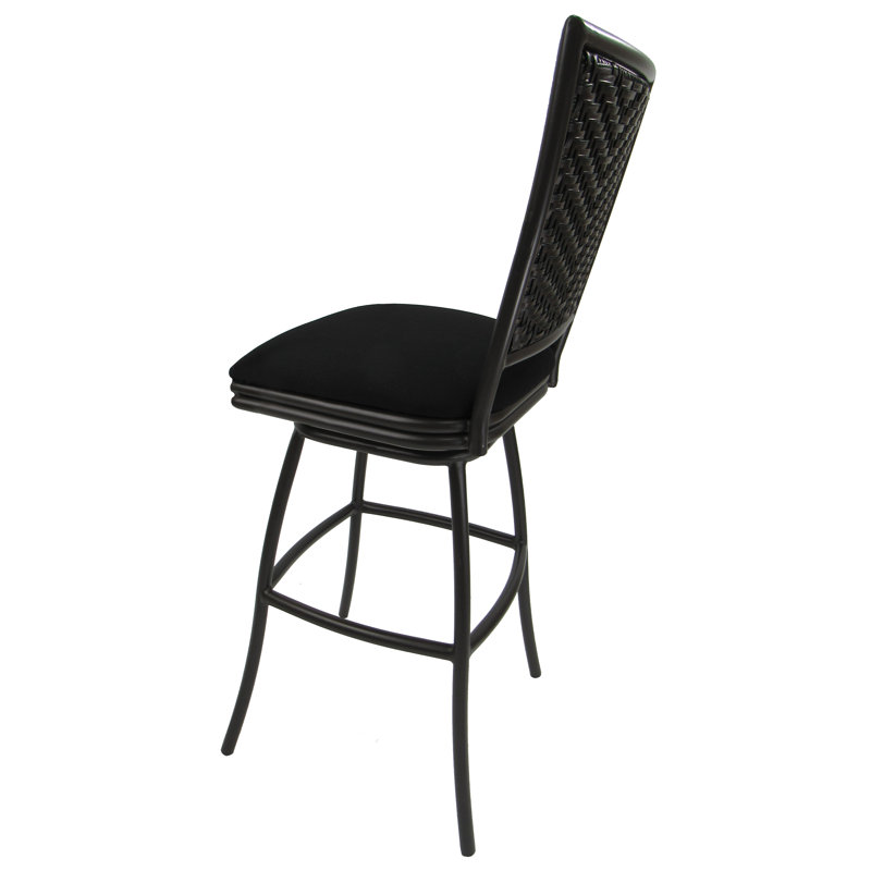 Tabouret de bar 35 po avec coussin Cutlip, Noir, Brun