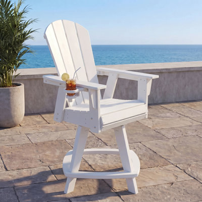Adirondack Swivel Counter Chair with Cup Holder