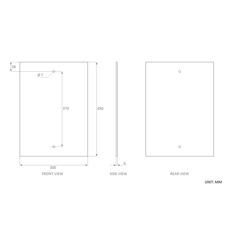 Abiya Flat Wall Mirror, 45cm H x 30cm W