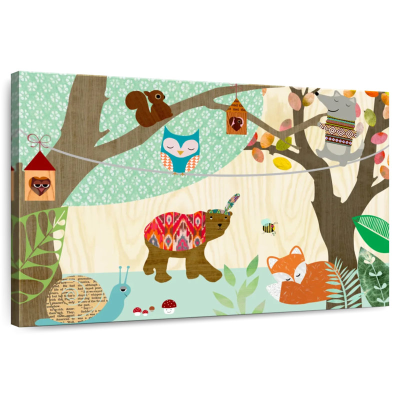Ashelle, enfants, animaux en bois, H 20 po x l 30 po
