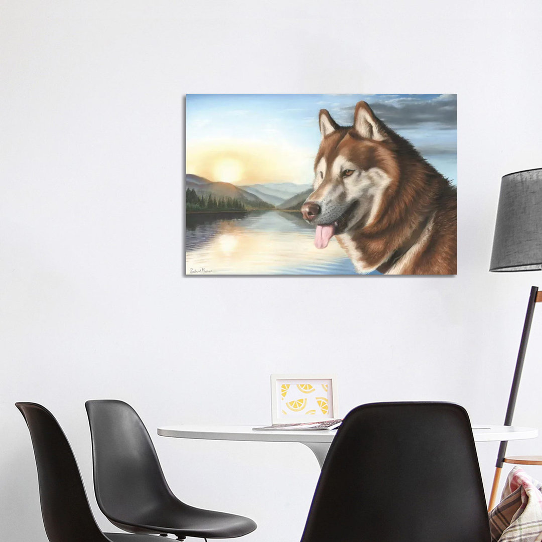 Siberian Husky von Richard Macwee - Galerie-verpackte Leinwand Giclée auf Leinwand