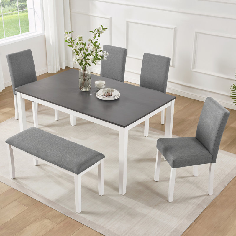 6-Piece Dining Table Set with Bench