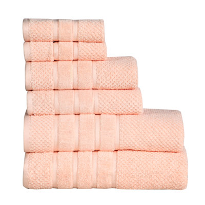 Luxury Ringspun 625 GSM luxury 6-piece, 100% cotton- super-soft, highly absorbent & quick-dry bath towel set (2 PC - bath, hand & washcloth) 