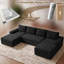 Canapé modulaire en forme de U 133,4 po pour salon, canapé-lit modulaire désossé et confortable, sans assemblage, noir-1812293294