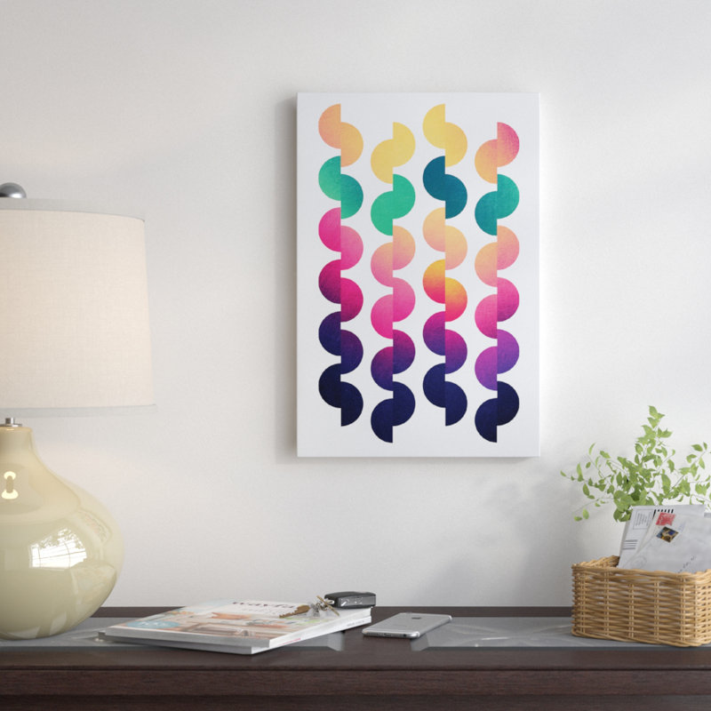 « joy of summer », impression sur toile tendue, H 26 po x l 18 po x P 1,5 po, Toile avec cadre noir, Pas de tapis