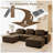 Everlasting Comfort 150.4" W x 40.9" D x 27.1" H Corduroy Fabric Tufted Modern U-Shaped Modular Sectional Sofa
