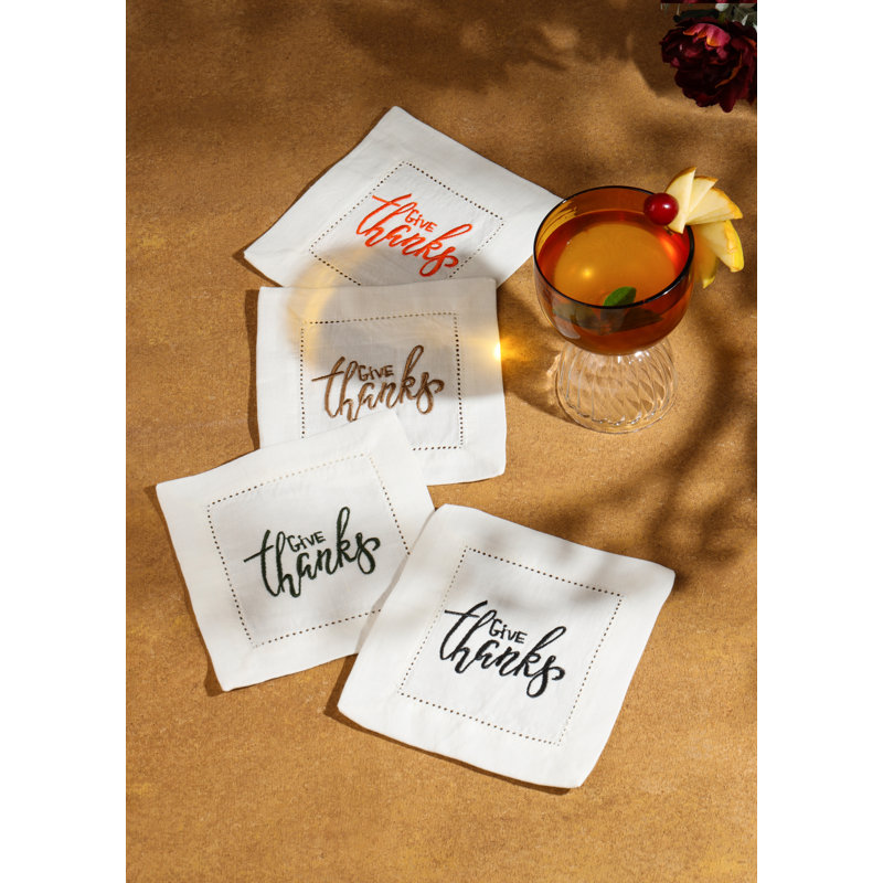 Give Thanks Calligraphy Cocktail Napkins