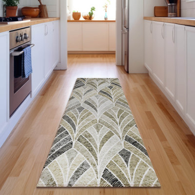 Tapis taupe Prisco lavable à la machine de qualité supérieure