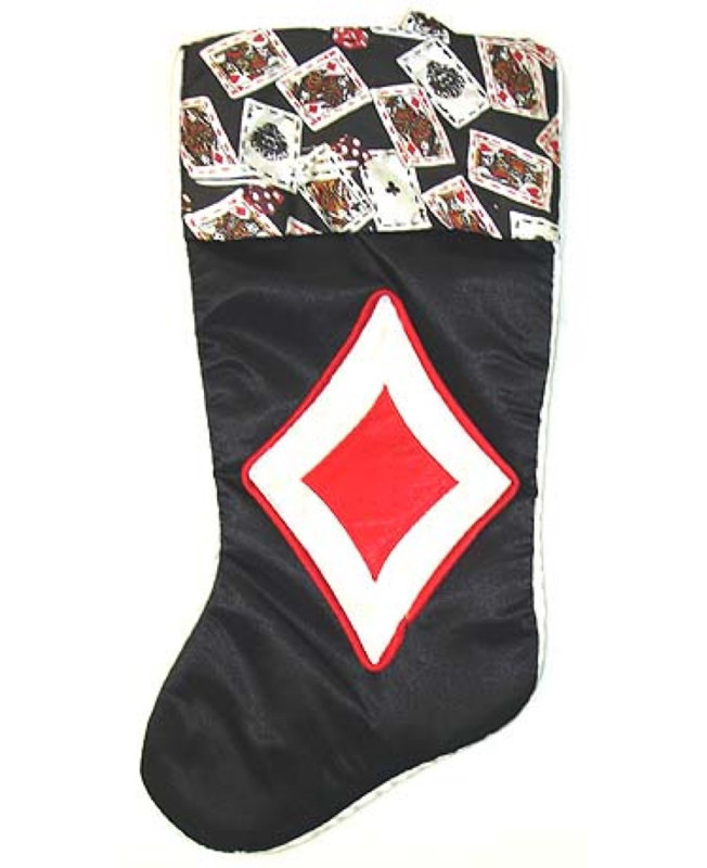 Chaussette de Noël 19 po noire et rouge