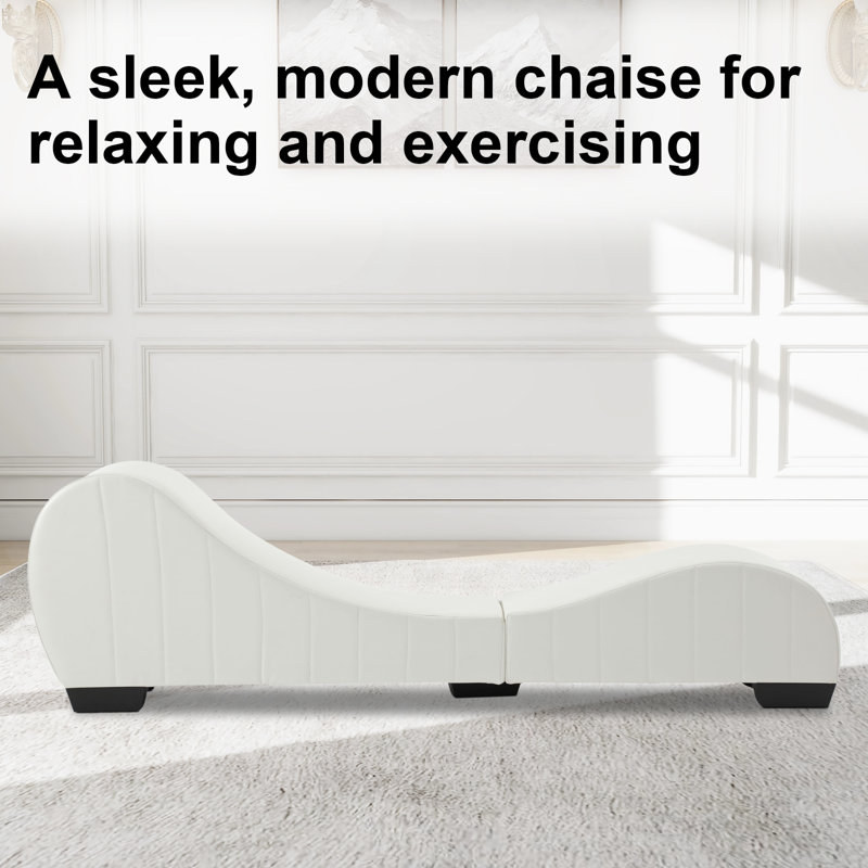 Chaise longue élégante pour l'ultime yoga et la détente. Idéale pour s'étirer et faire de l'exercice., Blanc / Blanc