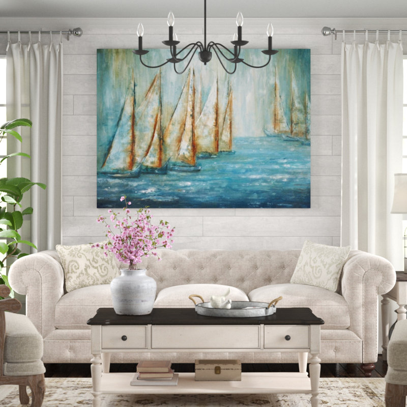 «Ocean Voyage» par Beverly Fuller - impression, Couche de verre, H 45 po x l 60 po x P 1,5 po