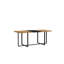 Ensemble de salle à manger 9 pièces 9 pièces pour 8 chaises de table en grain de bois bicolore et 8 chaises en similicuir blanc-520310213