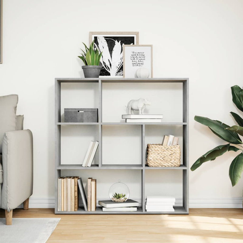 103.5cm H x 102cm W Bookcase, Concrete grey