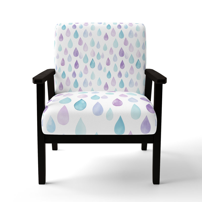 Chaise d'appoint Kids Raindrops - Fauteuil mauve Pastel Drops, Accoudoirs carrés noirs
