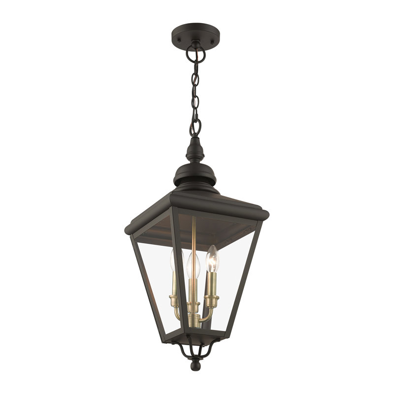 Lanterne suspendue d'extérieur 3 lumières, Bronze