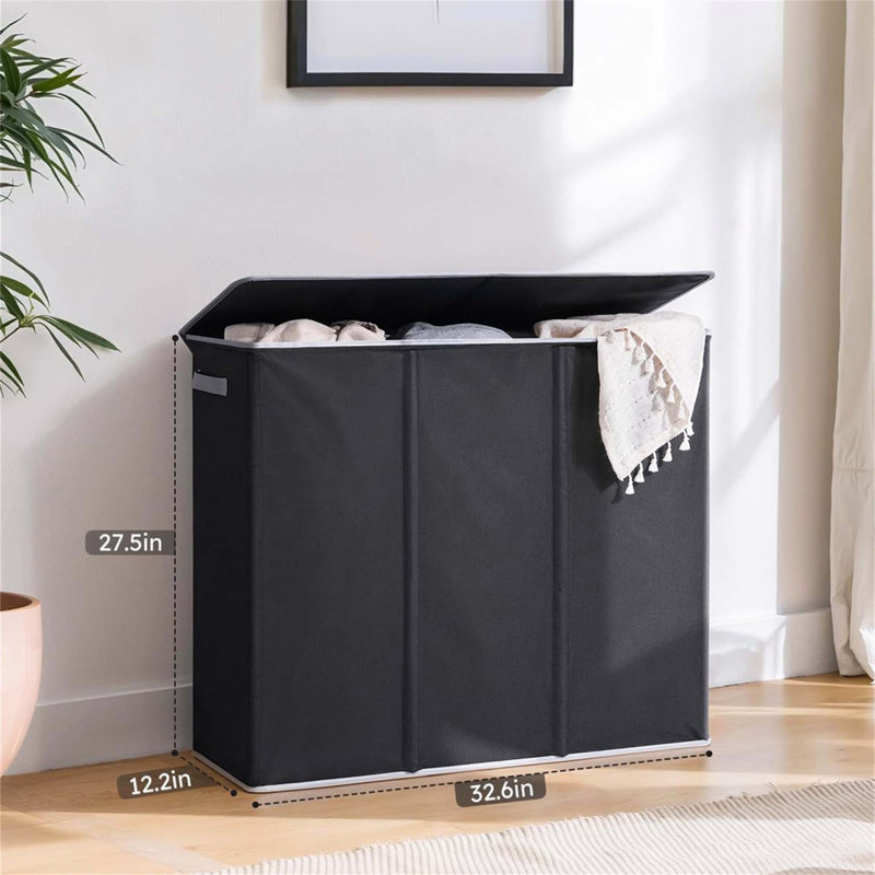 Bhargava Laundry Hamper with Handles, Black