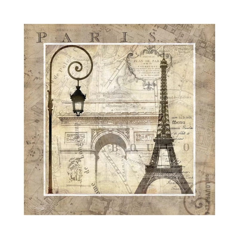 Paris Holiday by Keith Mallett - 1 Piece Wrapped Canvas Wall Art, 66.04cm H x 66.04cm W x 1.91cm D