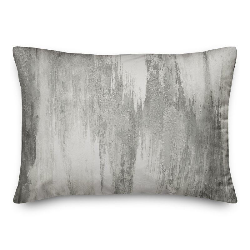 Abstract Outdoor Reversible Throw Pillow, White