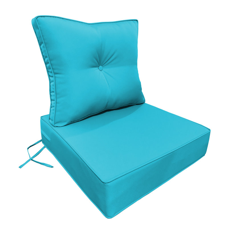 Outdoor Deep Seat Cushion Set, Waterproof Thick Deep Seating Pads, 1, Lake Blue