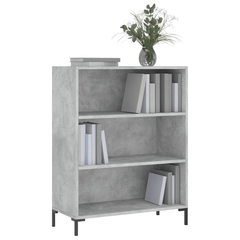 Malahki 90cm H x 69.5cm W Standard Bookcase, Concrete Grey