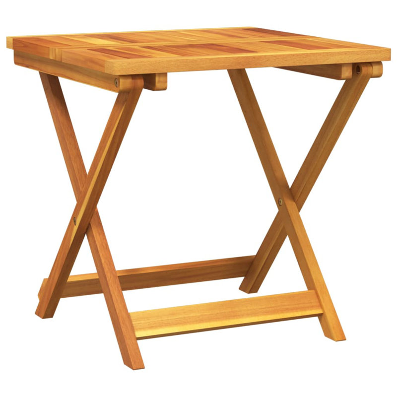  Garden Table Brown Solid Acacia Wood Small Foldable, 19.7" H x 19.7" W x 19.7" D