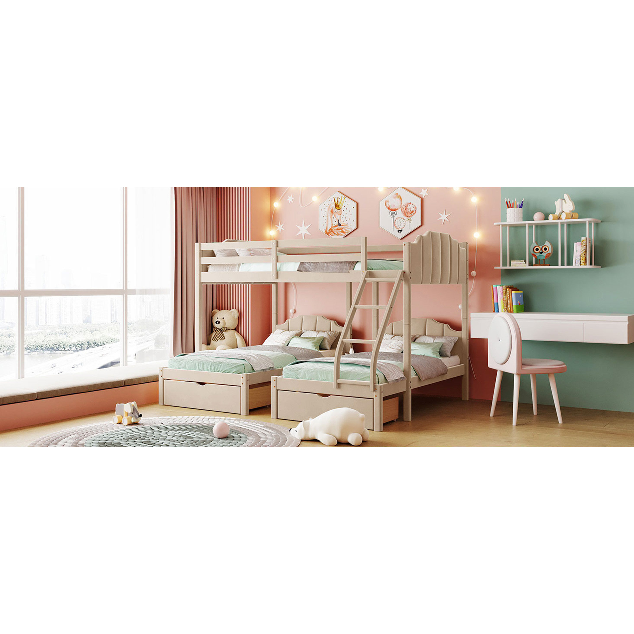 Darby Home Co Lit double superposé au-dessus de simple et simple, lit ...