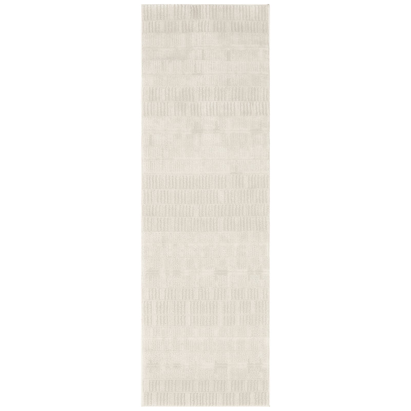 Ebern Designs Reimann Ivory Modern Indoor Rug, Runner 2' x 6'