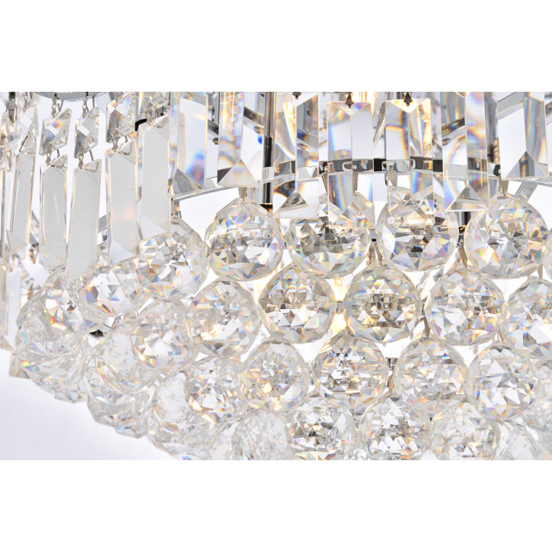Plafonnier semi-encastré 9 lumières 20 po Eustacio, Chrome