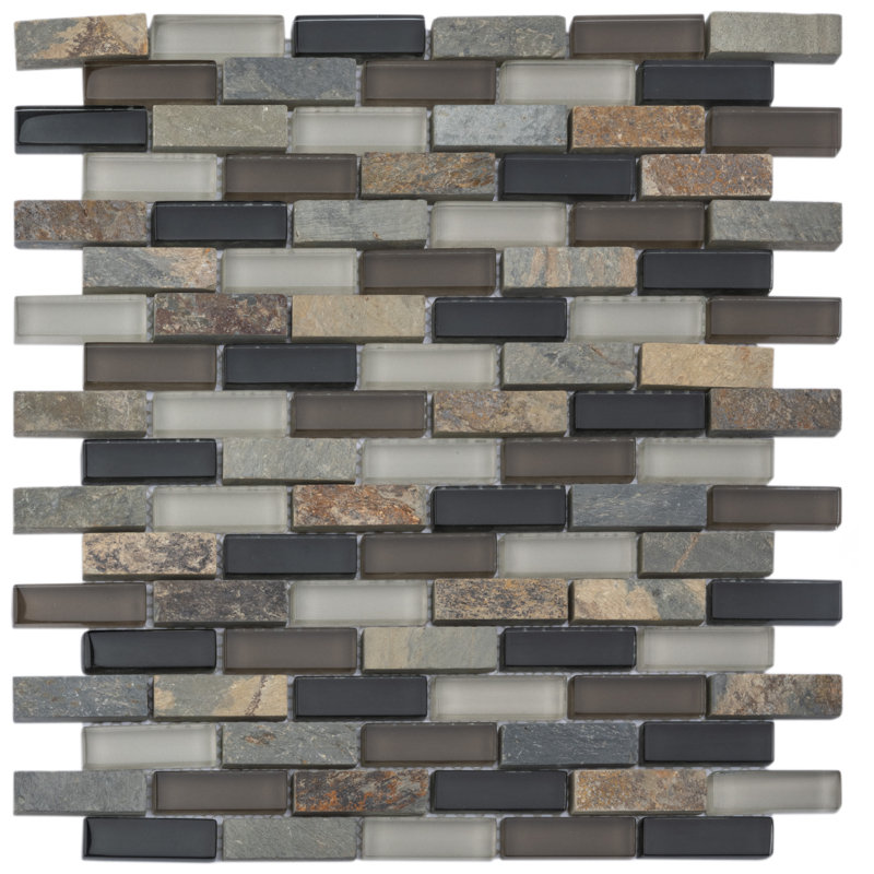 Tessera Subway Stonehenge 10-3/4" x 11-3/4" Glass Mosaic Tile