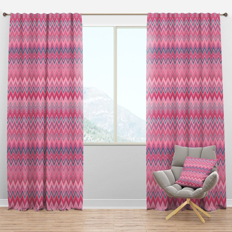 Panneau de rideau simple semi-diaphane avec passe-tringle Mid-Century, l 52 po x L 120 po