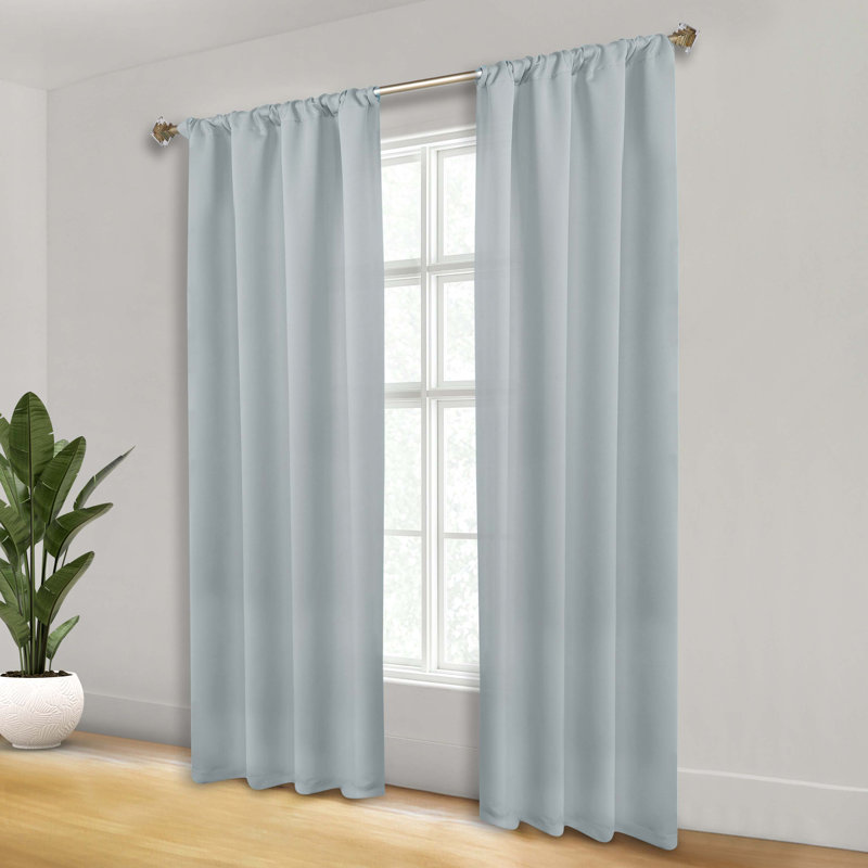 Paire de rideaux obscurcissant avec œillets Millendon, L 46 po x L 84 po, Bleu pierre