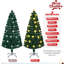 Arbre de Noël en fibre optique pré-éclairé avec grandes étoiles, arbre de Noël artificiel épinette vert avec support en métal, arbre complet pour la décoration des Fêtes-978420567