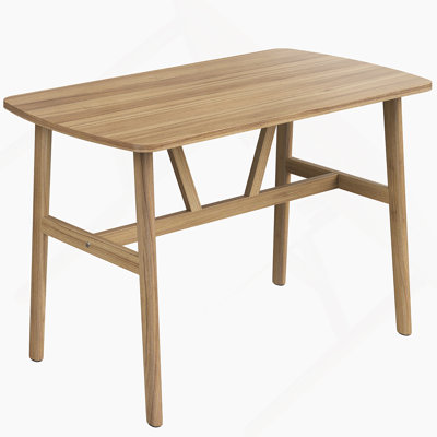 Rectangular Wood Dining Table For Family And Friends, With Sturdy Metal Frame, Ideal For Various Gatherings And Daily Use