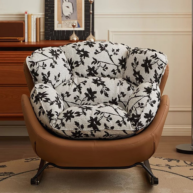 Chaise berçante simple pour la maison, Noir / gris / café foncé