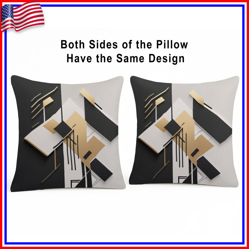Geometric Overlapping Shapes Double Sided Throw Pillows, 16 x 16 inches