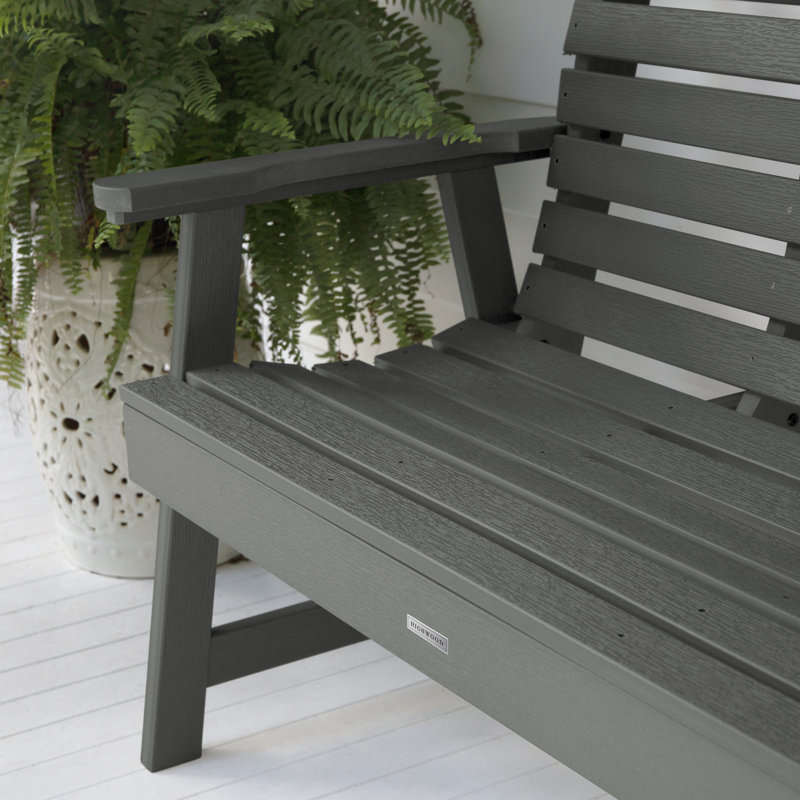 Banc de jardin en plastique Midwest, H 32 po x l 52 po x P 25 po, Teck côtier