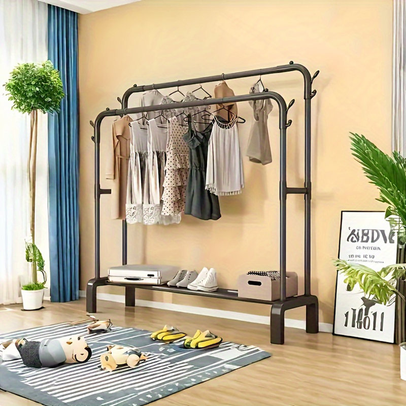 Portemanteau durable 1 pièce, support de rangement pour la chambre à coucher et la salle de bain, support à vêtements polyvalent ou tringle double, accessoire de séchage pour vêtements, cadeau de Noël
