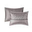 Ensemble d'édredon 7 pièces jacquard gris / taupe