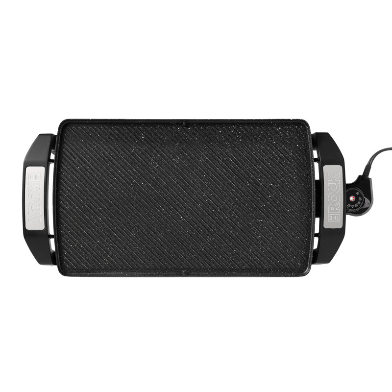 THE ROCK de Starfrit â€“ Gril/plaque de cuisson Ã©lectrique rÃ©versible, 16,5 po x 9,75 po