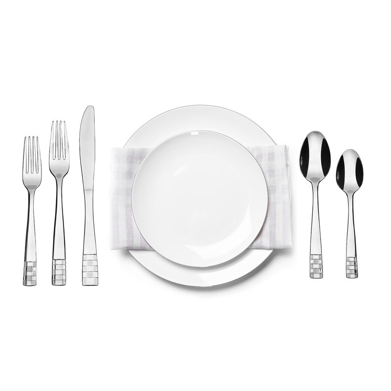 Checkmate Stainless Steel Mirror Polished Flatware Set - Service for 4